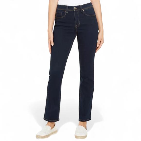 Style & Co Women's Straight Leg Jeans Size 16P Dark Wash Blue Stretch Denim - Picture 1 of 8